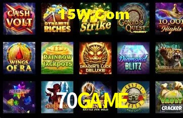 Tela de boas-vindas e lobby de jogos do aplicativo 70GAME